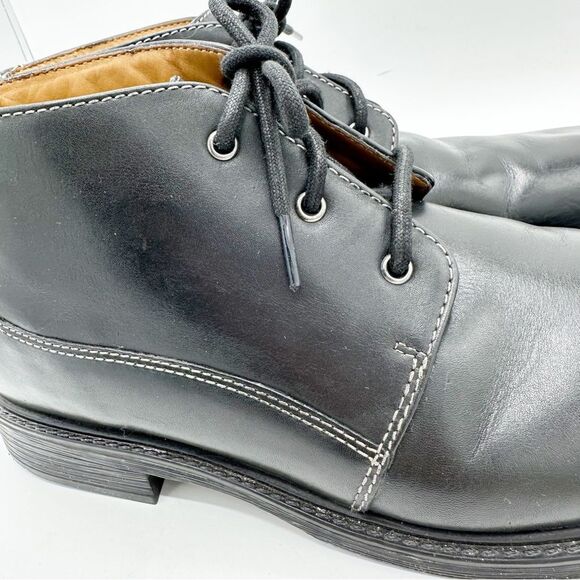 BOSTONIAN Leather Brently Style Chukka Low Boot Shoe BLACK Mens Size 11.5 - Picture 7 of 16